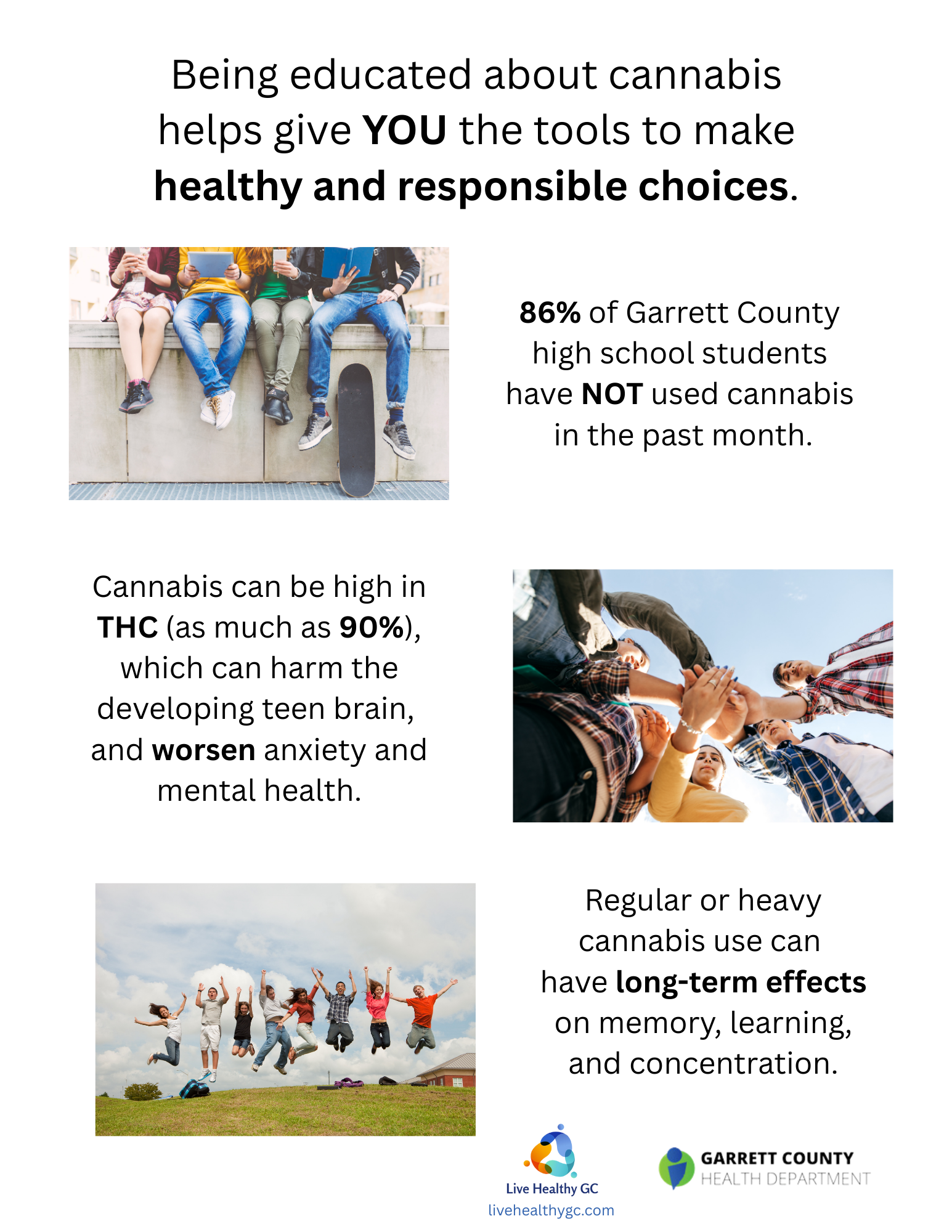 Pictures of teens making healthy choices not using marijuana